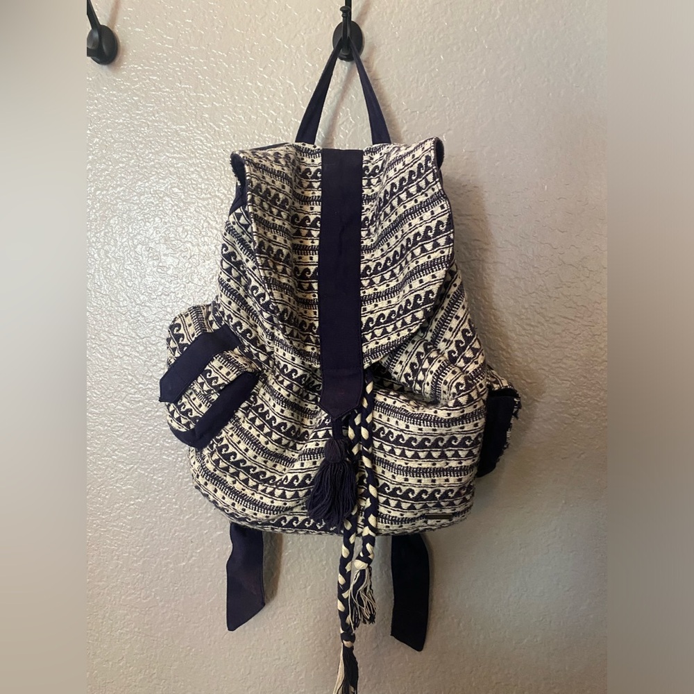 Roxy Backpack Navy Blue and White